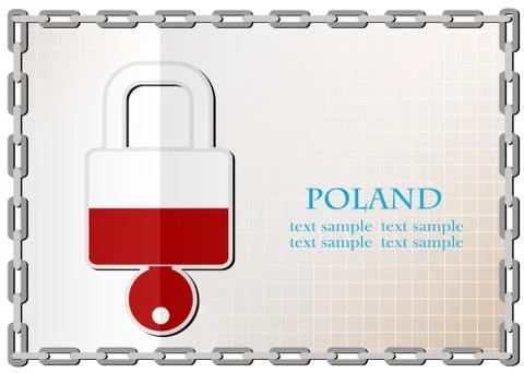 Lock logo made from the flag of Poland Illustrazione stock