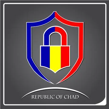 Lock logo made from the flag of Republic of Chad Stock-Illustration