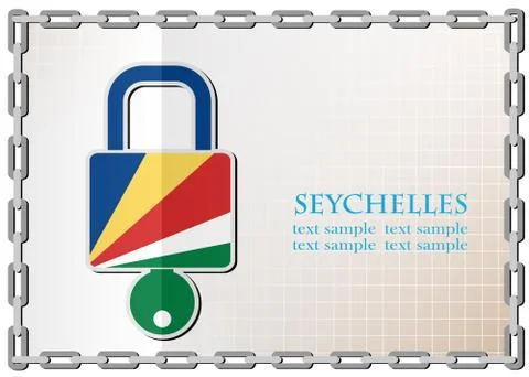 Lock logo made from the flag of Seychelles Stock Illustration