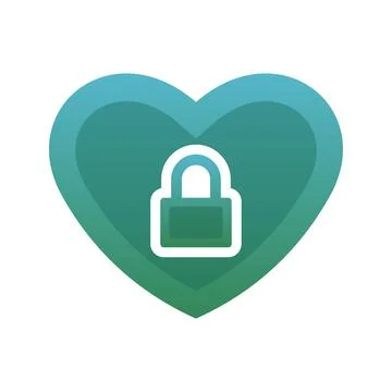 Lock love logo element design template icon Stock Illustration