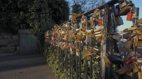 Lock love wall 스톡 동영상 74188980