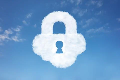 Lock made of cloud software development security Stock Photos