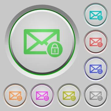 Lock mail push buttons Stock Illustration