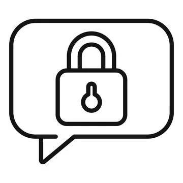 Lock message icon outline vector. Security code Illustrazione stock