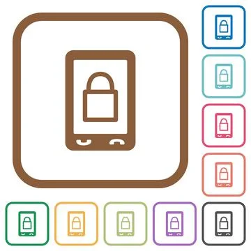 Lock mobile simple icons Stock Illustration