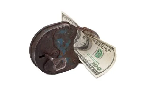 Lock with money Stock Photos