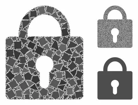 Lock Mosaic Icon of Bumpy Elements Stock Illustration