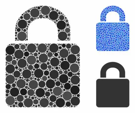 Lock Mosaic Icon of Circle Dots 库存插图