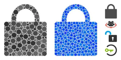 Lock Mosaic Icon of Circle Dots Stock-Illustration