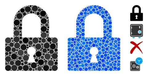 Lock Mosaic Icon of Circles Stock-Illustration