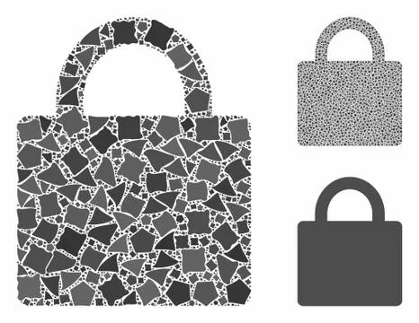 Lock Mosaic Icon of Rough Elements Stock Illustration