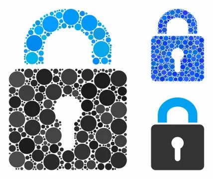 Lock Mosaic Icon of Spheric Items Stock Illustration