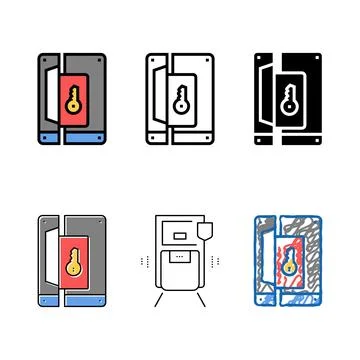 Lock with multipack key color icon vector isolated 스톡 일러스트