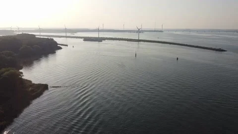Lock the Netherlands on the horizon. Stock Footage 152050840