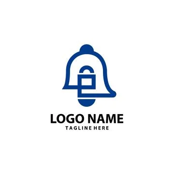 Lock notification logo design vector Illustrazione stock