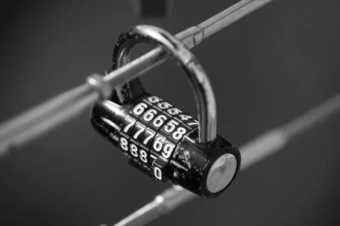 Lock with number code Foto stock