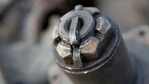 Lock nut or Control nut is a fastening product with a threaded hole Stock Photos