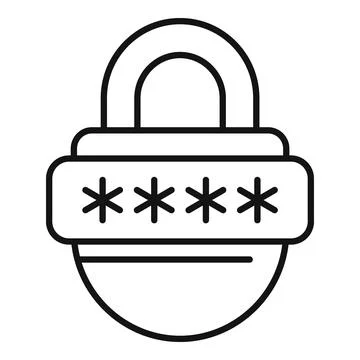 Lock online data icon outline vector. Access learning Stock Illustration