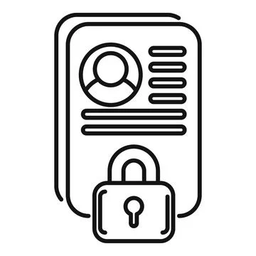 Lock online document icon outline vector. Password access process Stock Illustration