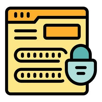Lock online registration icon vector flat Stock Illustration