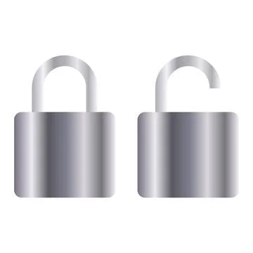 Lock in open and closed position. Vector illustration Stock Illustration