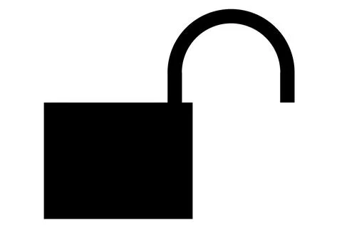 Lock open unlock flat icon Stock Illustration