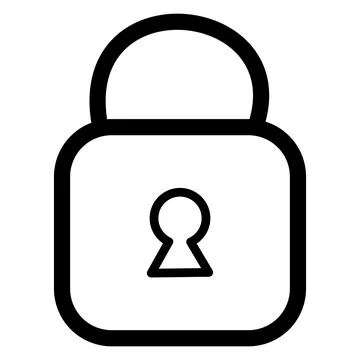 Lock or closed padlock icon. outline, line and stroke Stock Illustration