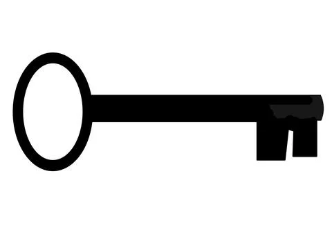 A lock or pad key. Key on a white background. Stock Illustration