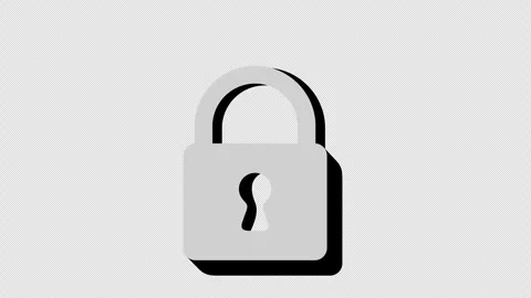 Lock or padlock, closed and then opened, graphic animation. Colored Stock Footage 297568374