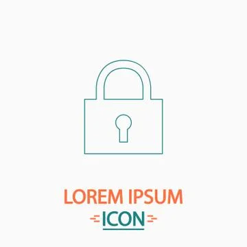 Lock pad computer symbol Stock-Illustration