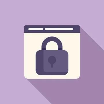 Lock pad web surf icon flat vector. Document online Ilustración de archivo