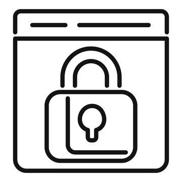 Lock pad web surf icon outline vector. Document online Illustrazione stock