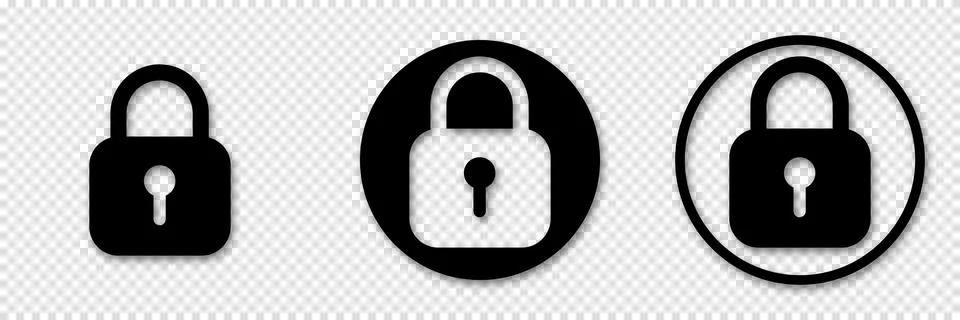 Lock padlock icons set. Vector illustration of security symbols. Stock Illustration