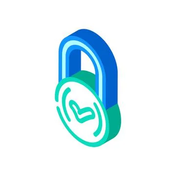 Lock padlock isometric icon vector illustration イラスト素材