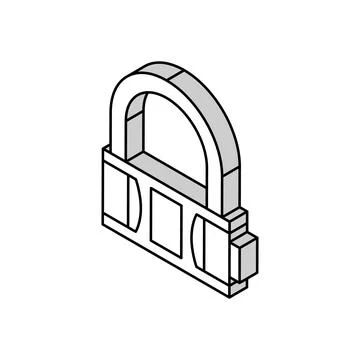 Lock padlock isometric icon vector illustration Illustrazione stock