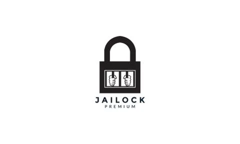 Lock padlock of jail or prison logo icon illustration design Stock Illustration