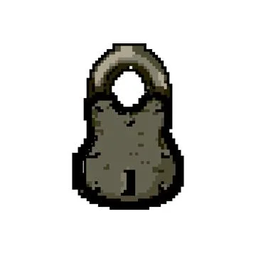Lock padlock vintage game pixel art vector illustration Stock Illustration