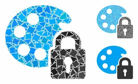 Lock palette Composition Icon of Trembly Parts Illustrazione stock