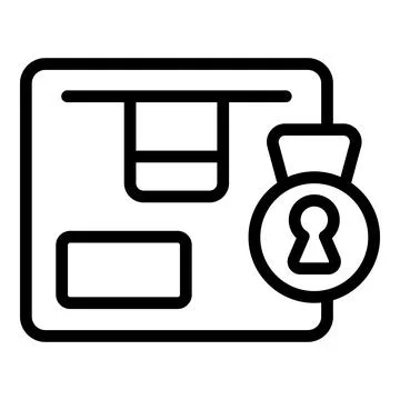 Lock parcel icon outline vector. Cargo box 스톡 일러스트