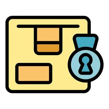 Lock parcel icon vector flat Stock Illustration