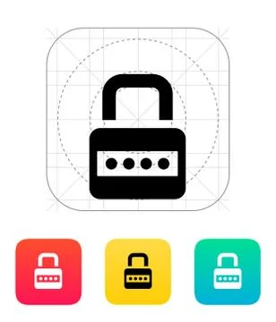 Lock with password icon Illustrazione stock