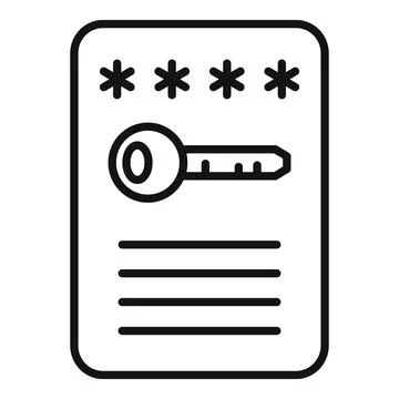 Lock password icon outline vector. Data cipher Illustrazione stock