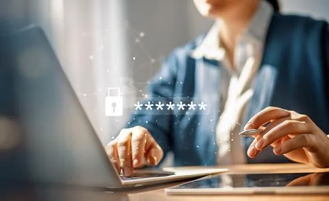 Lock the pc with a password Stock Photos
