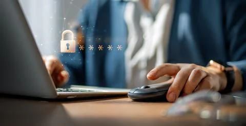 Lock the pc with a password Stock Photos