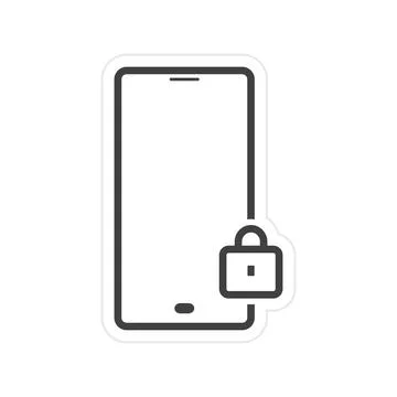 Lock phone line icon. Stock Illustration