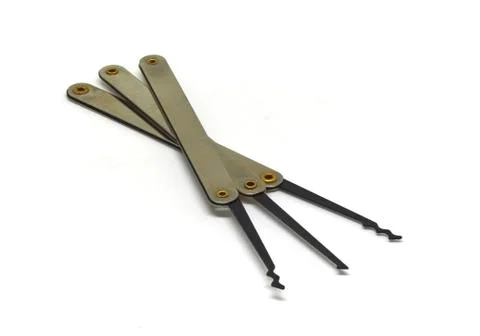 Lock picks isolated on white Stock Photos