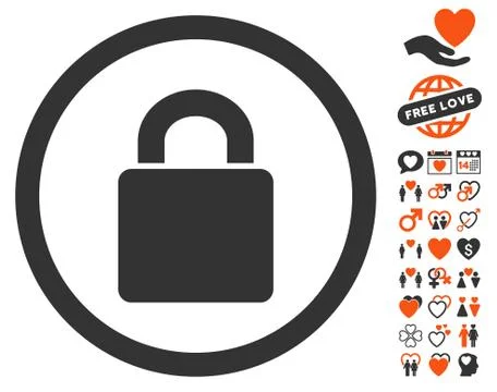 Lock Pictograph With Bonus Stock Illustration