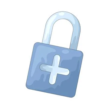 Lock with plus sign illustration Stock Illustration
