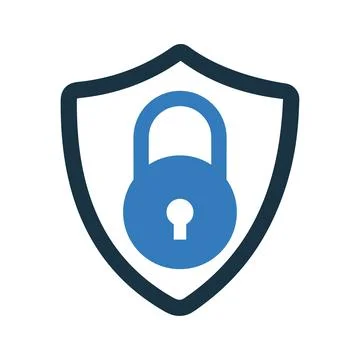 Lock, protection, security icon. Editable vector isolated on a white backgrou Illustrazione stock