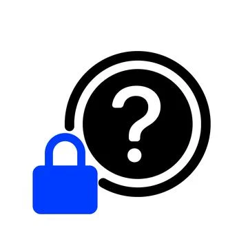 Lock question mark icon animated on a white background. Stock Illustration